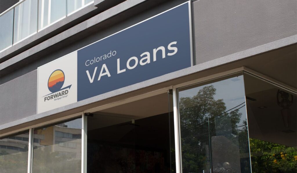 A picture of a VA-approved lender in Colorado offering VA loans for veterans, with the keyword va loan colorado prominently displayed on the sign.